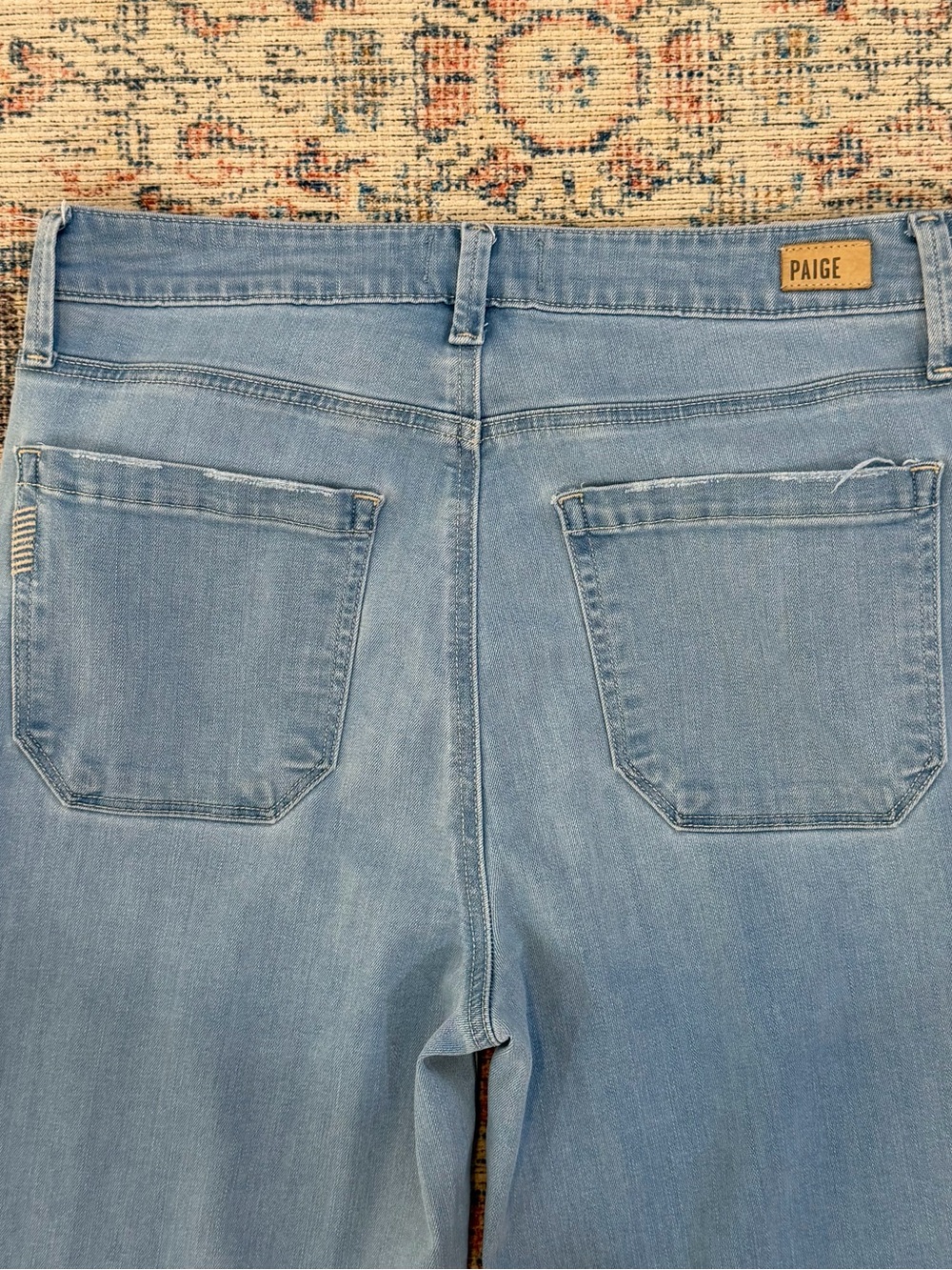 PAIGE Genesee Wide Leg Jeans 29 Ethel Light Wash High Rise Stretch Denim - Picture 5 of 14